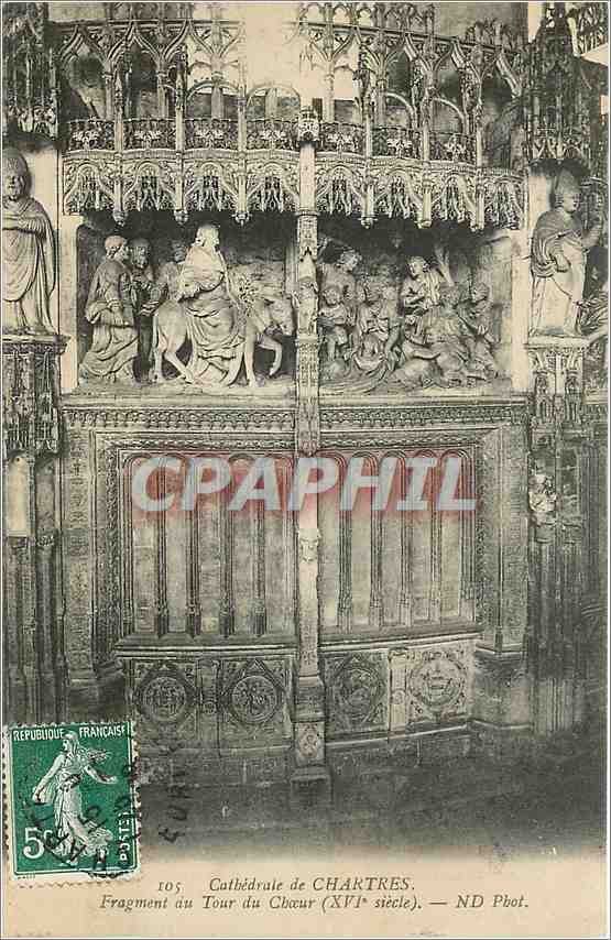CPA Cathedrale de Chartres Fragment au Tour du Choeur 