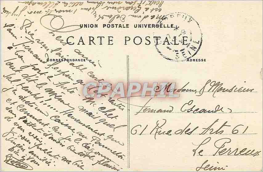 CPA Belfort La Tour de la Miotte  — Verso