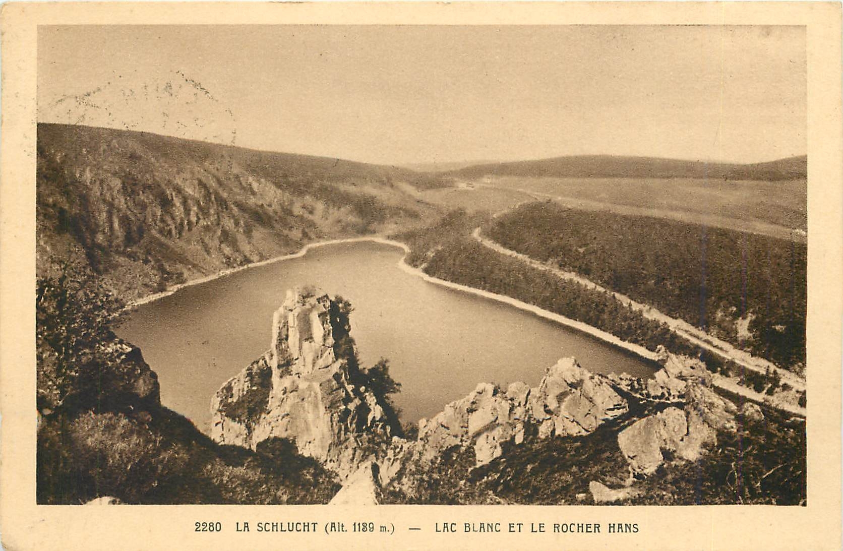 CPA La Schlucht Lac Blanc et le Rocher Hans 
