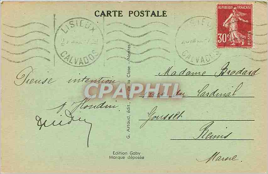 CPA Lisieux Calvados Basilique Sainte Therese de l'Enfant Jesus  — Rückseite