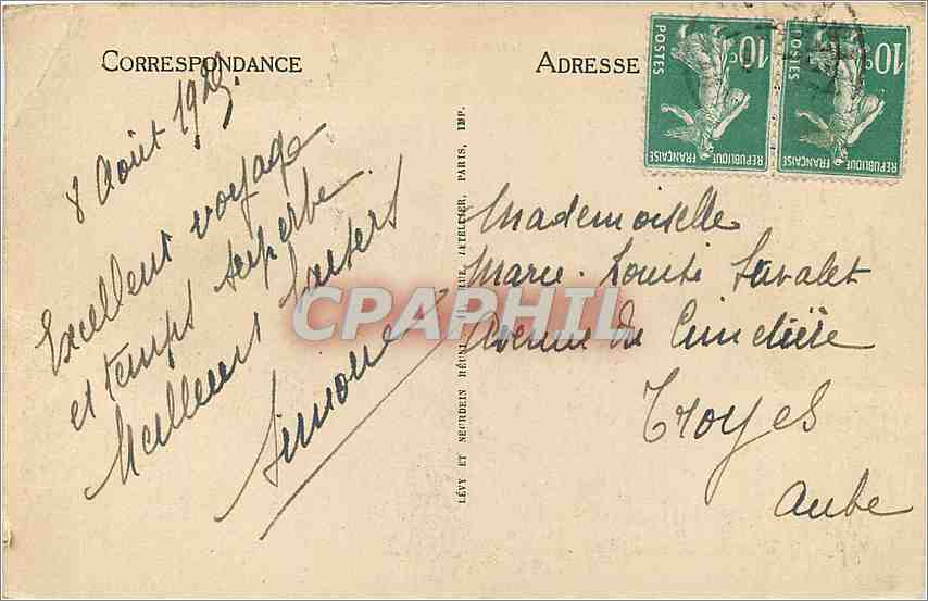 CPA Lourdes La Basilique et le Gave  — Verso