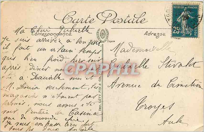 Trouville — Nouveau Casino, Les Planches — Imp. Lévy Fil & Cie — Rückseite