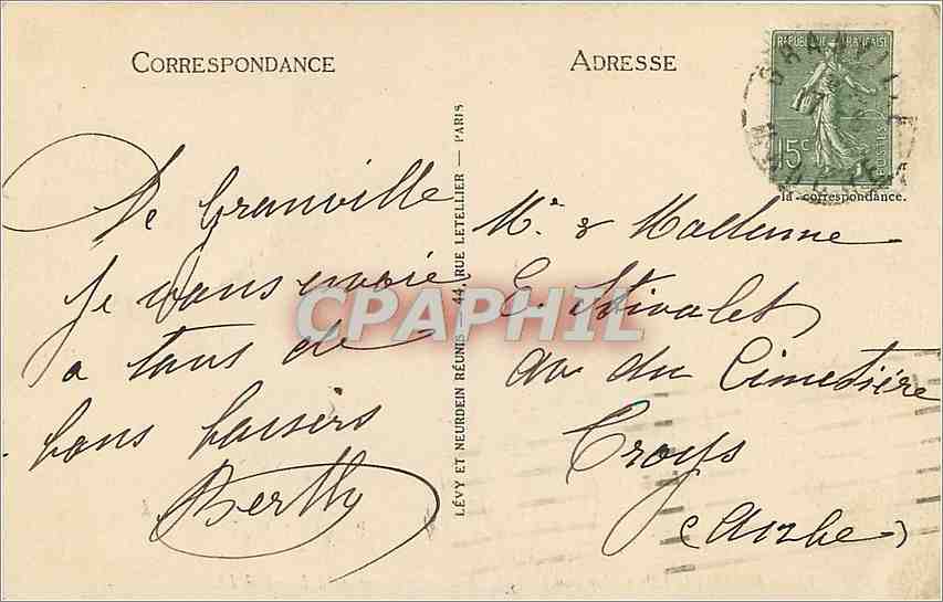 Granville - Vue générale du Roc et le Normandy-Hôtel - LL — Verso