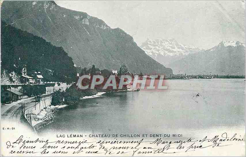 CPA Lac Leman Chateau de Chillon et dent du Midi 