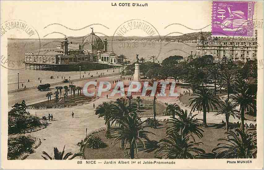 CPA La Cote d'Azur Nice Jardin Albert Ier et Jetee Promenade 
