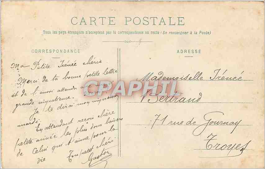 CPA Nancy Hemicycle de la Carriere Palais du Gouvernement  — Rückseite