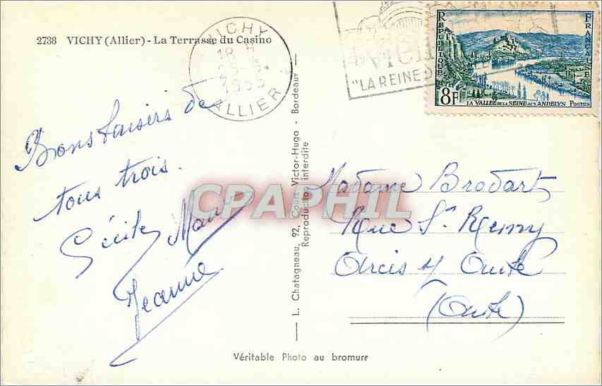CPM Vichy Allier La Terrasse du Casino  — Verso