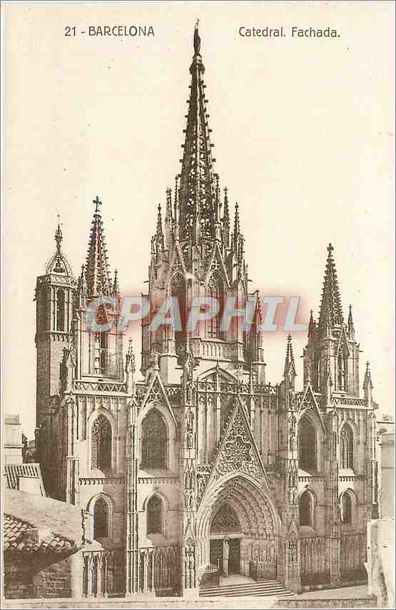 CPA Barcelona Catedral Fachada 