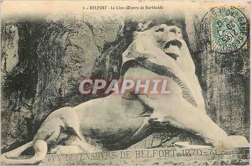 CPA Belfort Le Lion Ceuvre de Bartholdi 