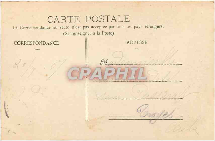 CPA Belfort Le Chateau et le Lion  — Verso