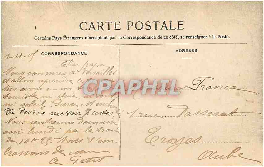 CPA Trianon artistique Le Presbytere  — Verso