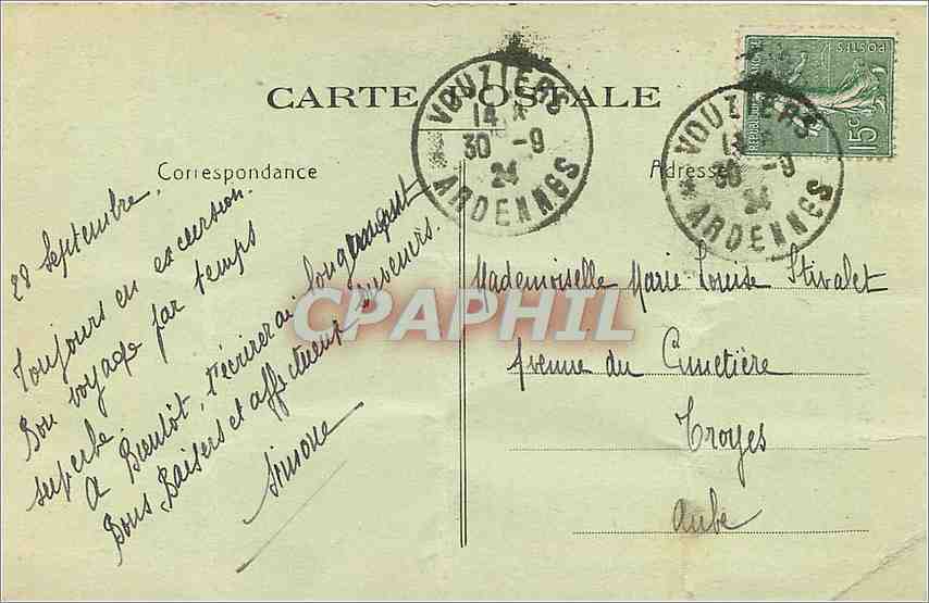 CPA Vouziers Portail de l'Eglise Saint Maurille  — Rückseite