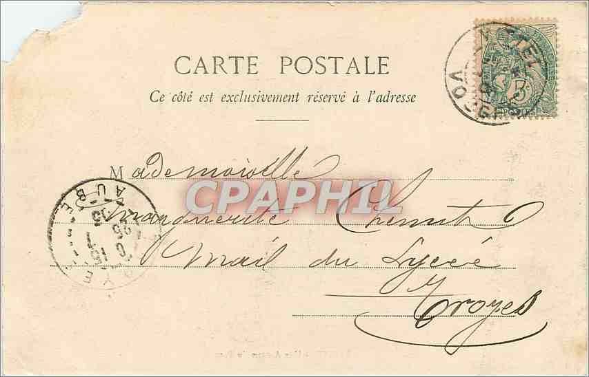 CPA Vittel Une Avenue du Parc  — Rückseite