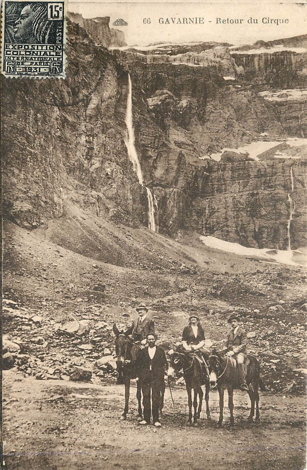 CPA Gavarnie Retour du Cirque Ane Mule
