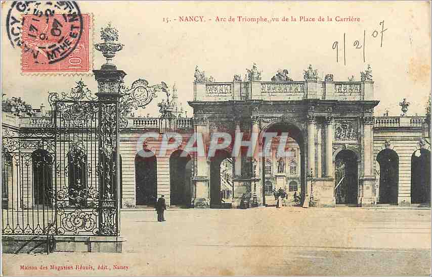 CPA Nancy Arc de Triomphe vu de la Place de la Carriere 