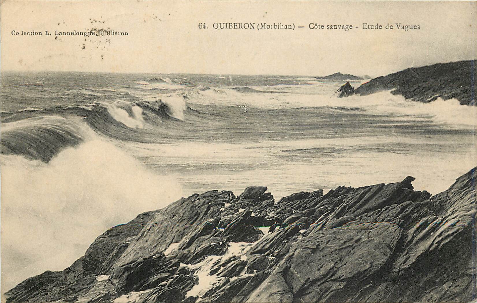 CPA Quiberon Morbihan Cote sauvage Etude de Vagues 