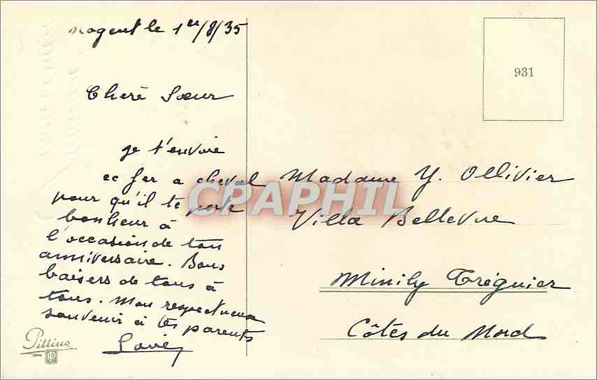 CPA Heureux Anniversaire Fer a cheval — Verso