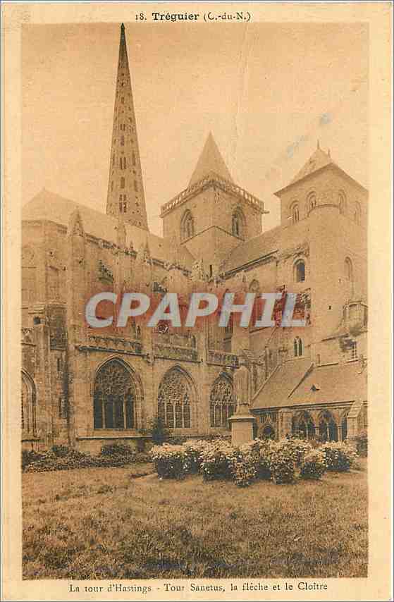 Tréguier (C.-du-N.) — La tour d'Hastings, Tour Sanetius, la flèche et le Cloître — Éditeur : Arte Postale