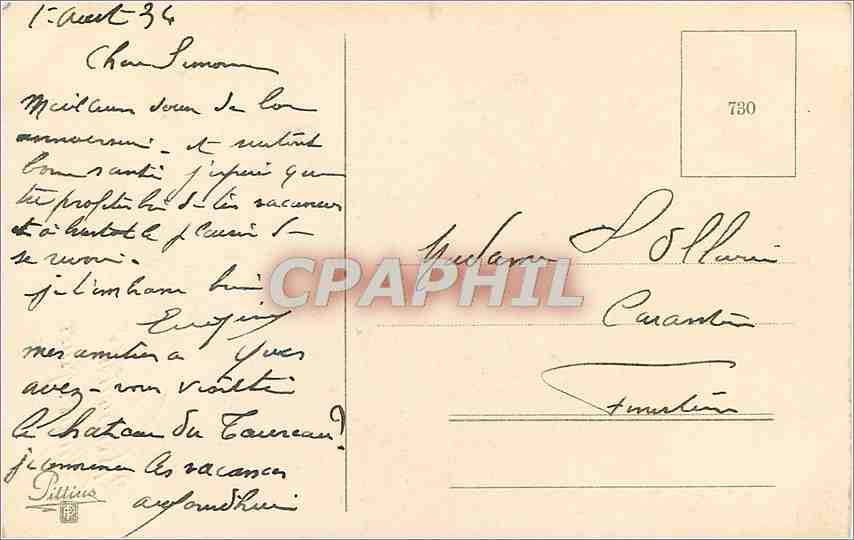CPA Heureux Anniversaire  — Rückseite