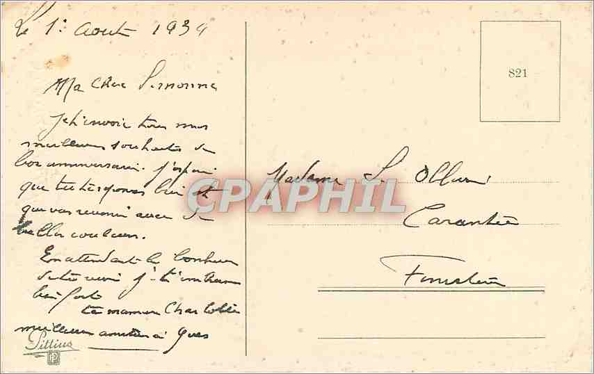 CPA Heureux Anniversaire  — Rückseite