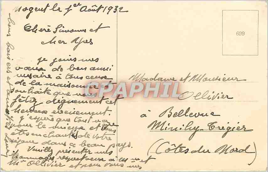 CPA Heureux Anniversaire  — Rückseite