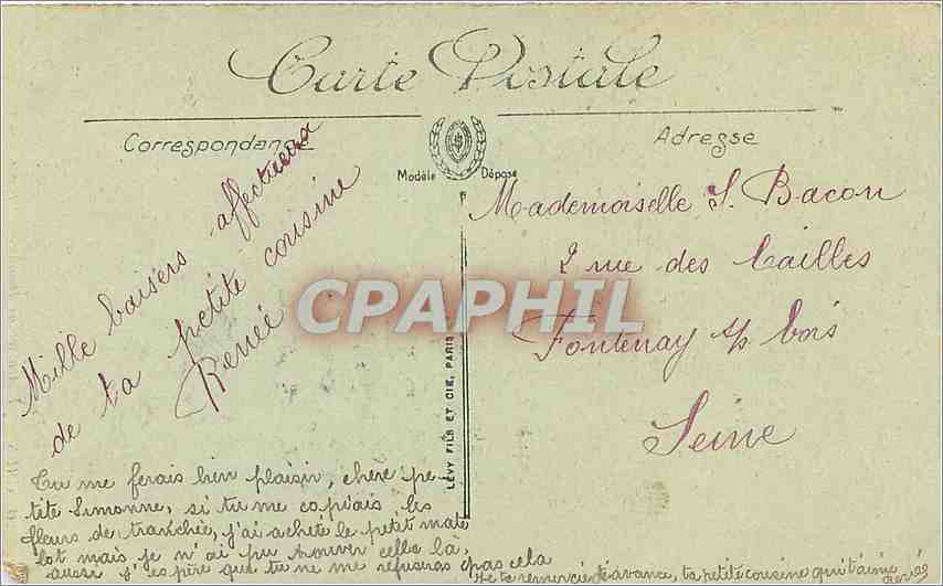 CPA Caen  — Verso