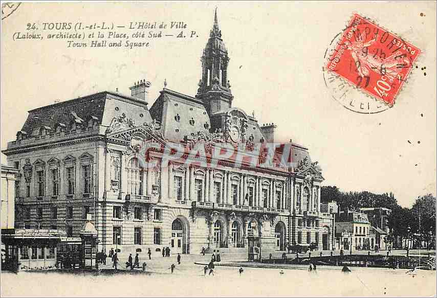 CPA Tours I et L L'Hotel de Ville 
