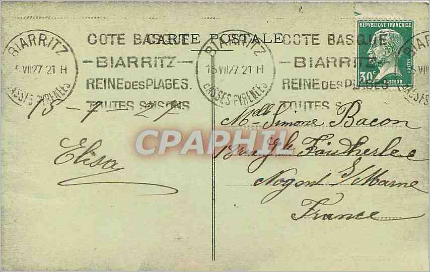 Biarritz - La Loge de Théâtre — C.G. Paris, n° 570 — Rückseite
