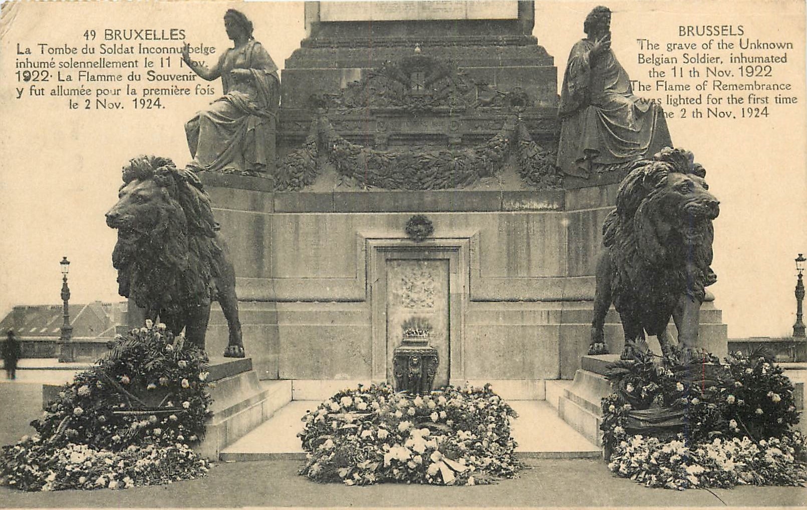 CPA Bruxelles La Tombe du Soldat Inconnu Lion Militaria