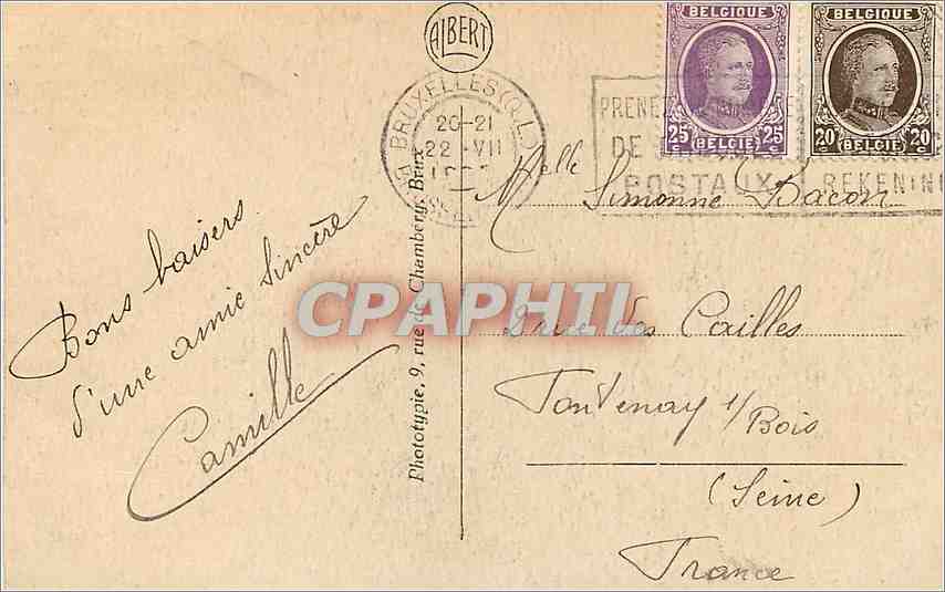 CPA Bruxelles La Tombe du Soldat Inconnu Lion Militaria — Rückseite