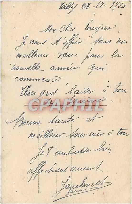 CPA Joie Bonheur et mille choses Bonne Annee  — Rückseite