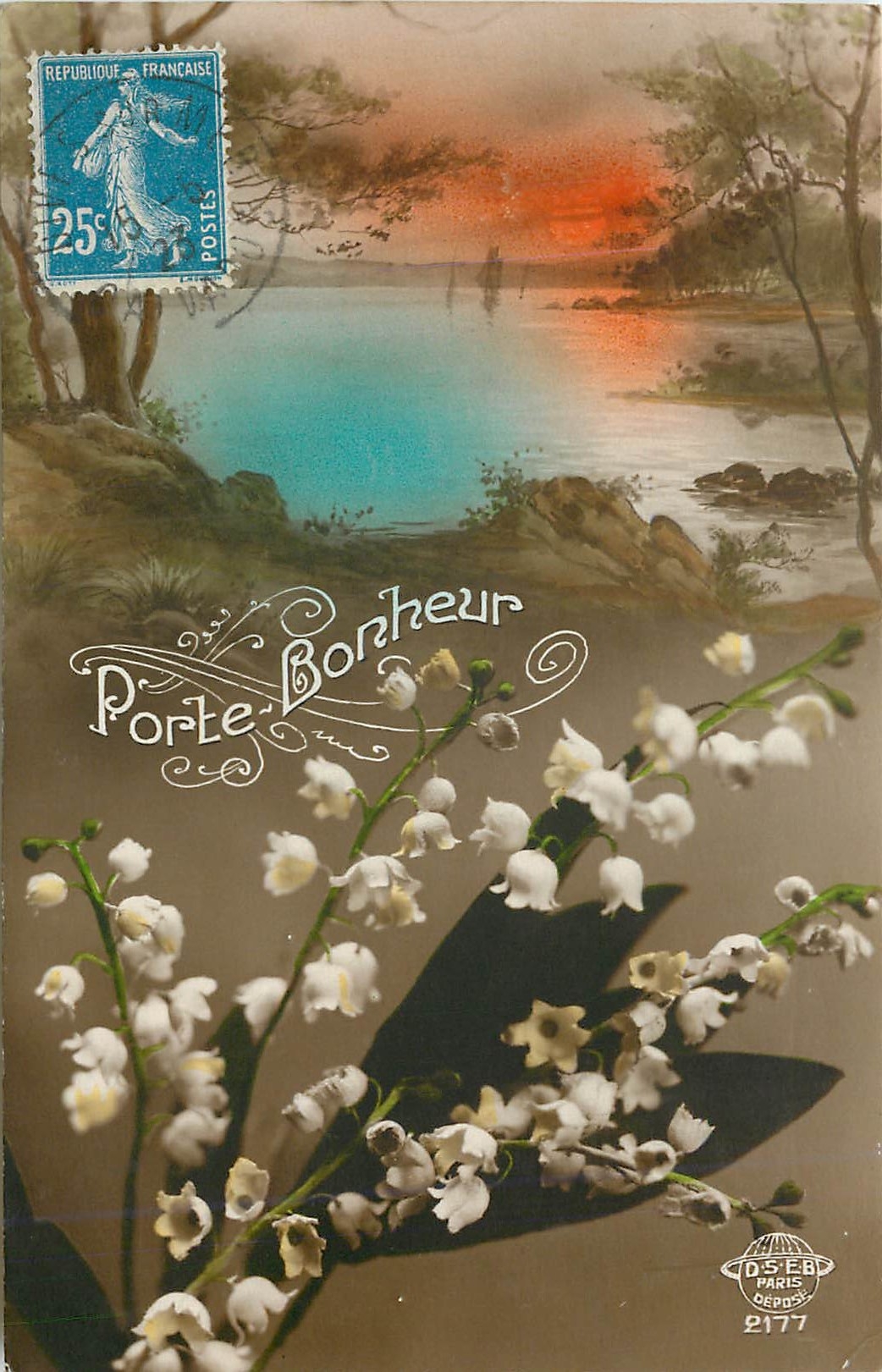 CPA Porte Bonheur Fleurs