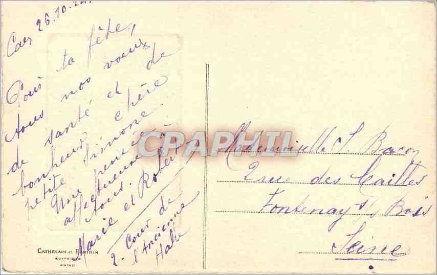 CPA Comme l'hirondelle Fenaison — Rückseite