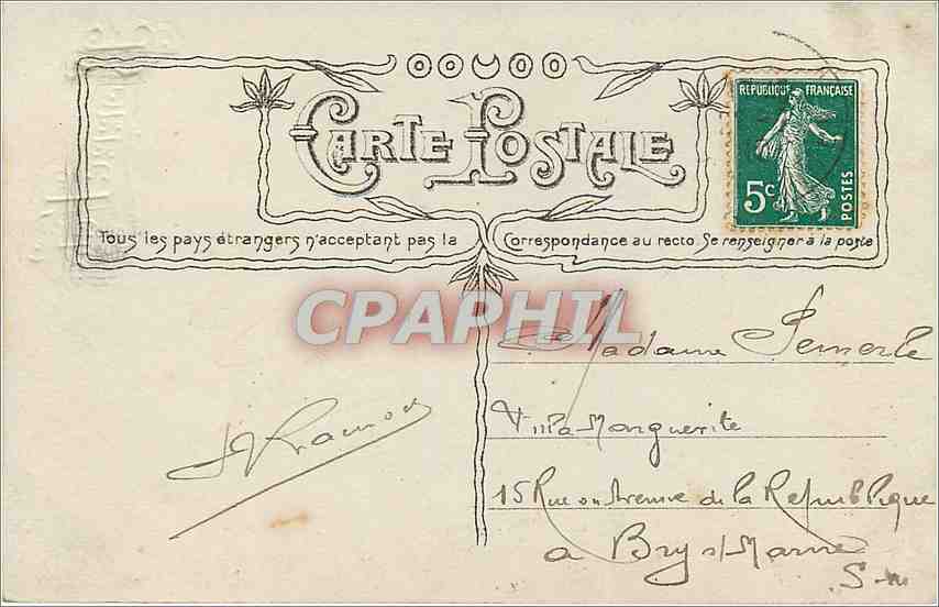 CPA Bonne Fete Fleurs Papillon — Rückseite
