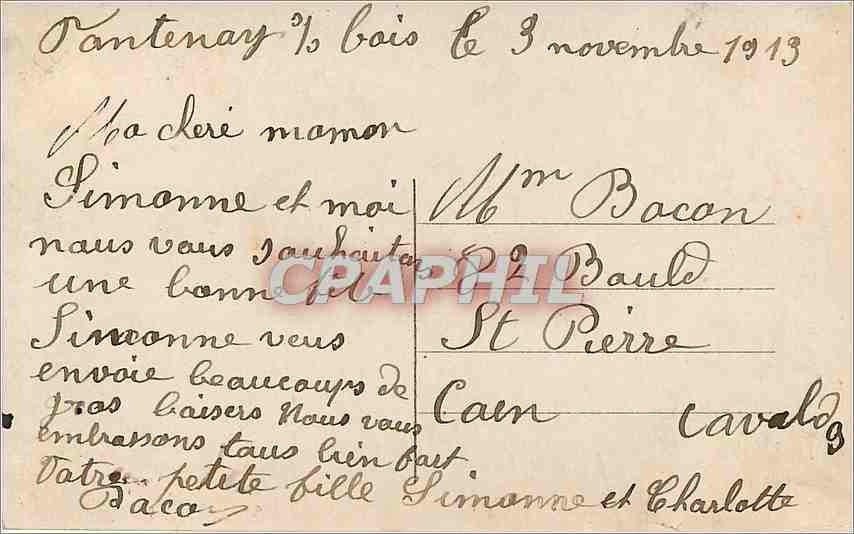 CPA Cueillies Pour vous Fleurs — Rückseite