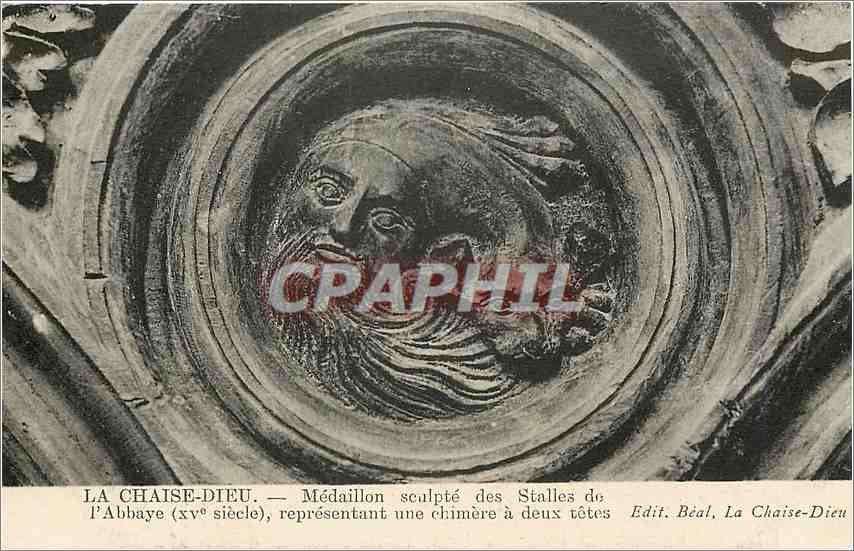 CPA La Chaise Dieu Medaillon sculpte des Stalles de l'Abbaye 