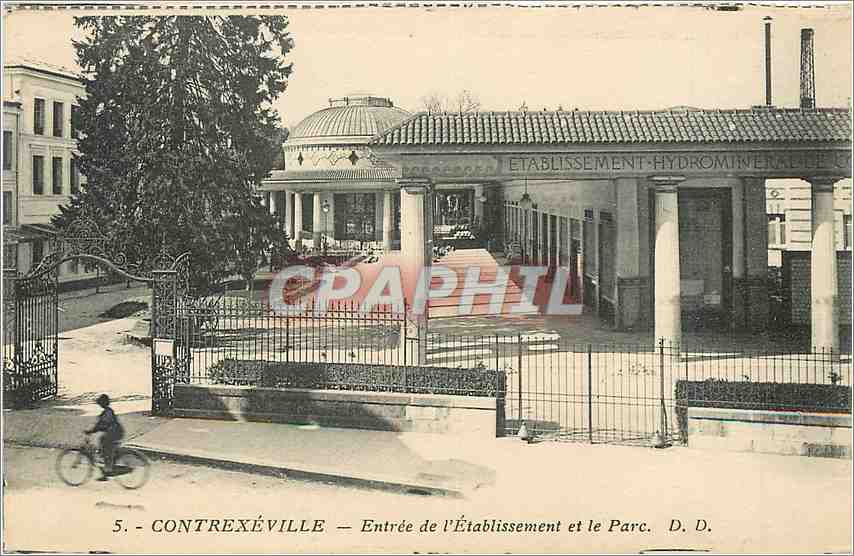 CPA Contrexeville Entree de l'Etablissement et le Parc 