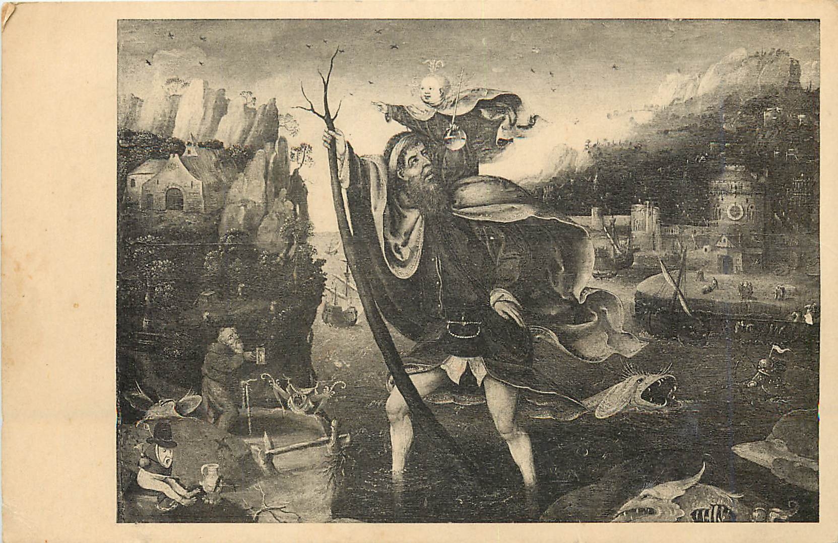 CPA Musee de la Rochelle Breughel Saint Christophe Portant l'Enfant Jesus 