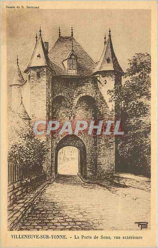 CPA Villeneuve sur Yonne La Porte de Sens vue exterieure 