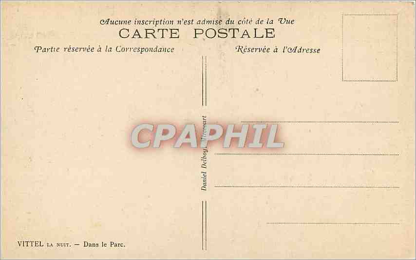 CPA Vittel La Nuit Dans le Parc Ane Mule — Rückseite