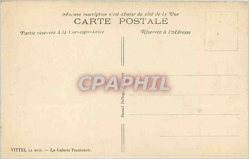 CPA Vittel La Nuit La Galerie Promenoir  — Rückseite