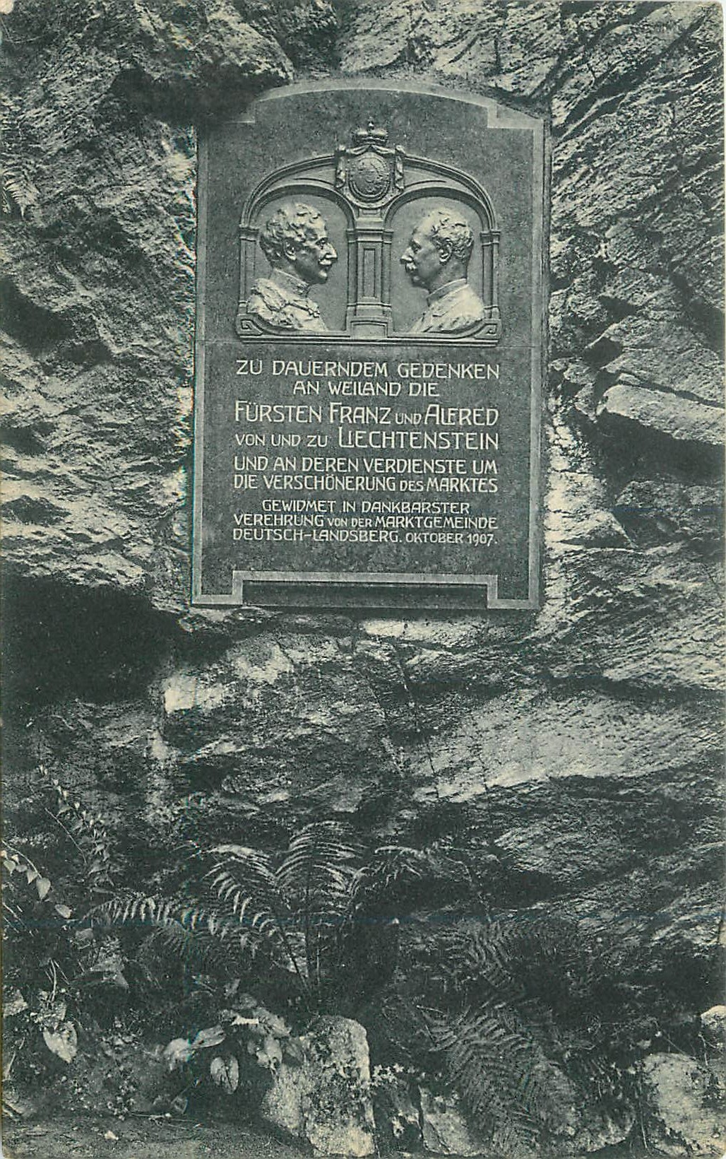 CPA Deutsch Landsberg Gedenktafel in der Einsiedelei 