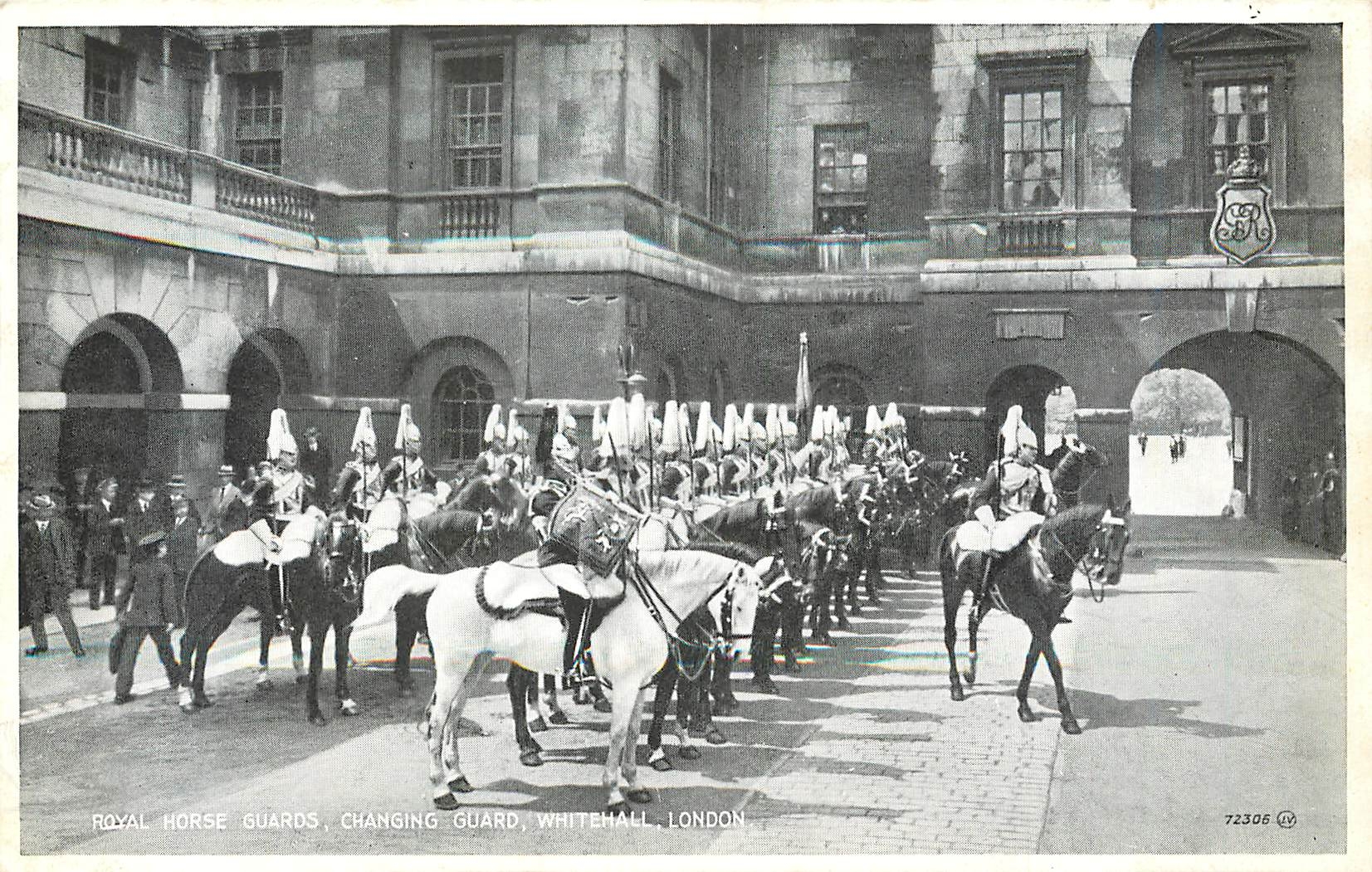 CPA Royal Horse Guards Changing guard Whitehall London Militaria