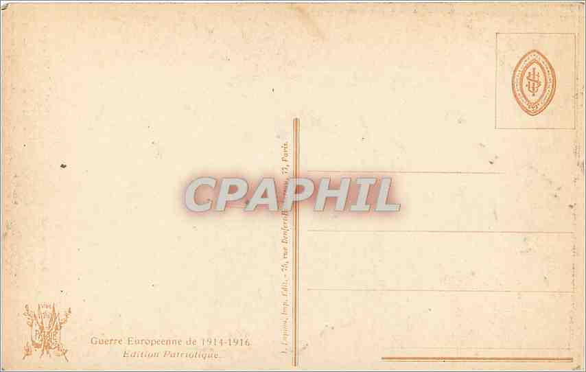 CPA Arras COin des rues Pasteur et Saint Nicolas Militaria — Back