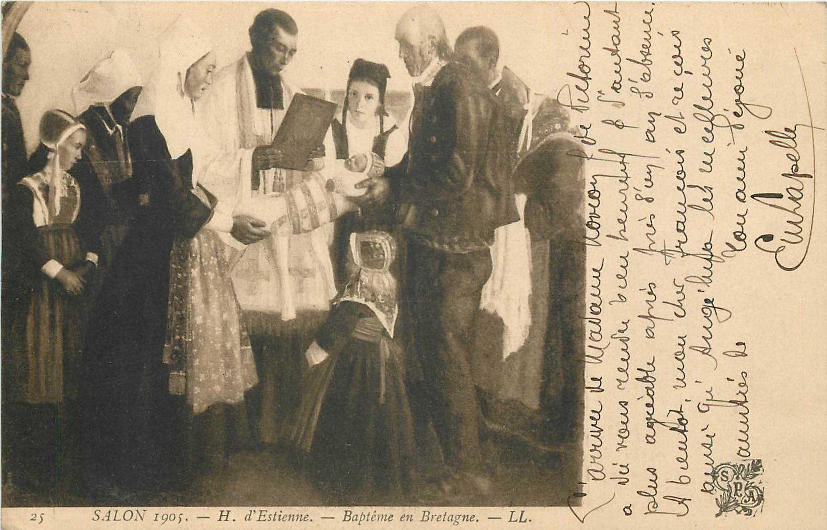 CPA Salo 1905 H d'Estienne Bapteme en Bretagne 