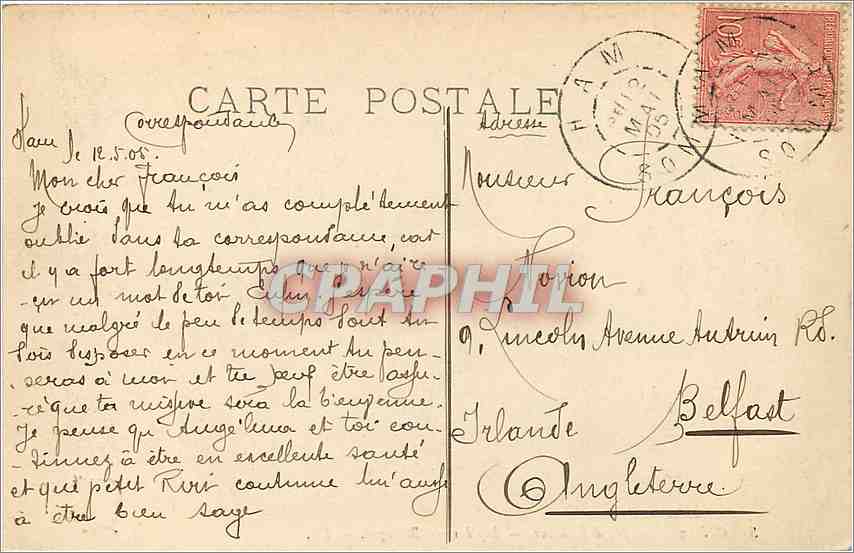 CPA Salo 1905 H d'Estienne Bapteme en Bretagne  — Verso
