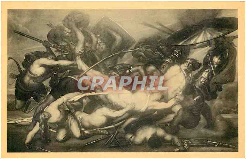 CPA Les Grecs et les Troyens se disputani le corps de Patrocle Musee Wiertz Bruxelles