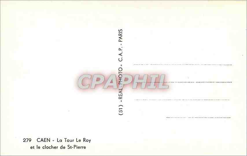 CPM Caen La Tour Le Roy et le clocher de St Pierre  — Verso