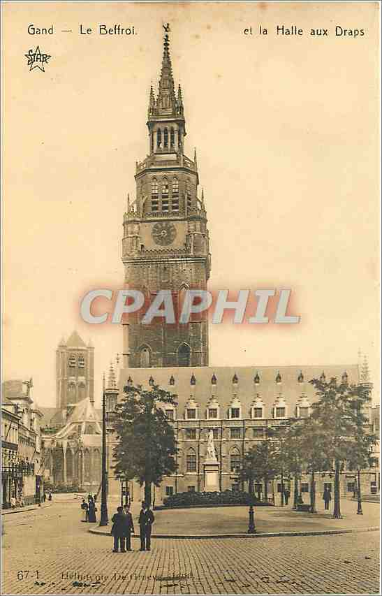 CPA Gand Le Beffroi et la Halle aix Draps 