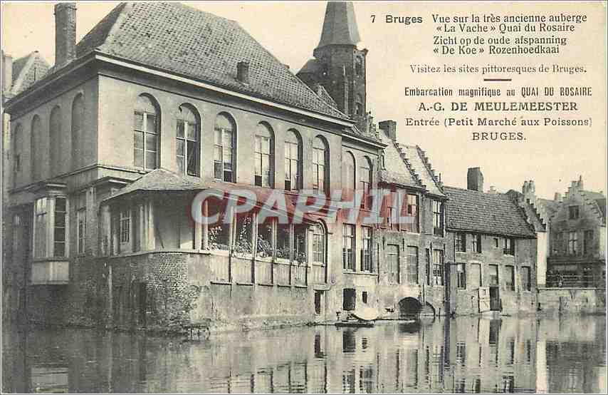 CPA Bruges Vue sur la tres ancienne auberge La Vache QUai du Rosaire 